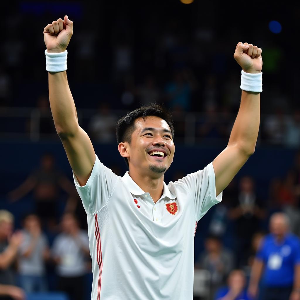 Fan Xiaodong Celebrating a Victory