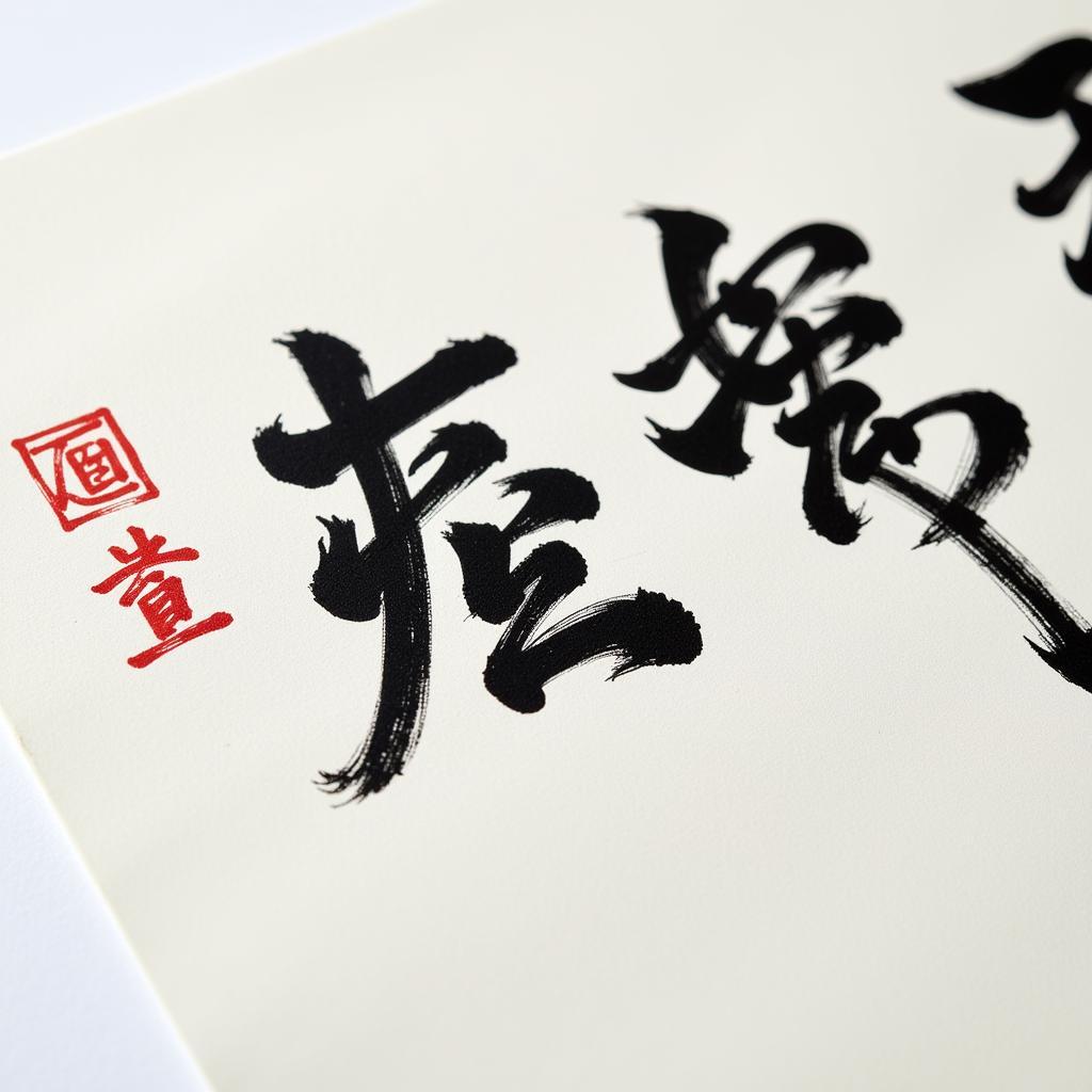 Fan Zeng's calligraphy of Chinese characters, showcasing traditional art