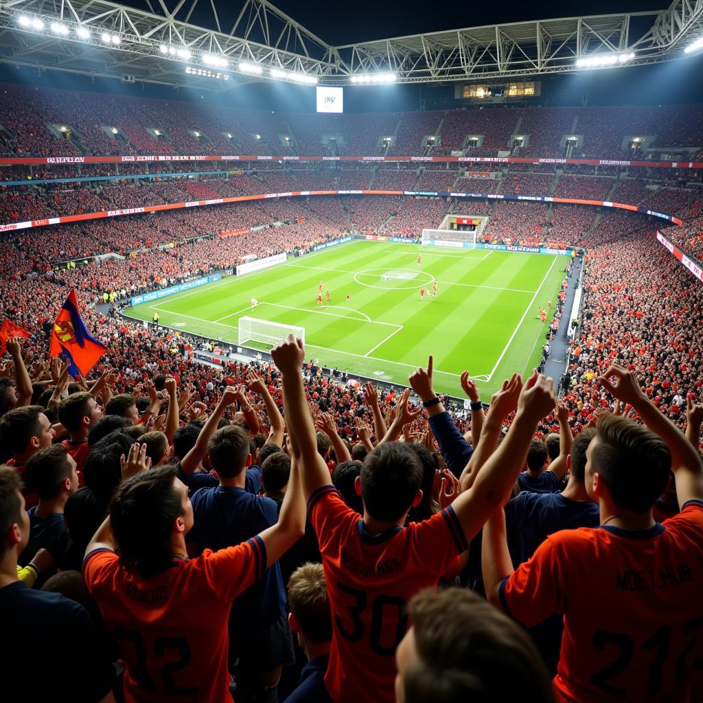 Fans celebrating a goal