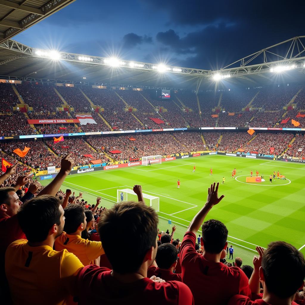 Fans Cheering at Stadium