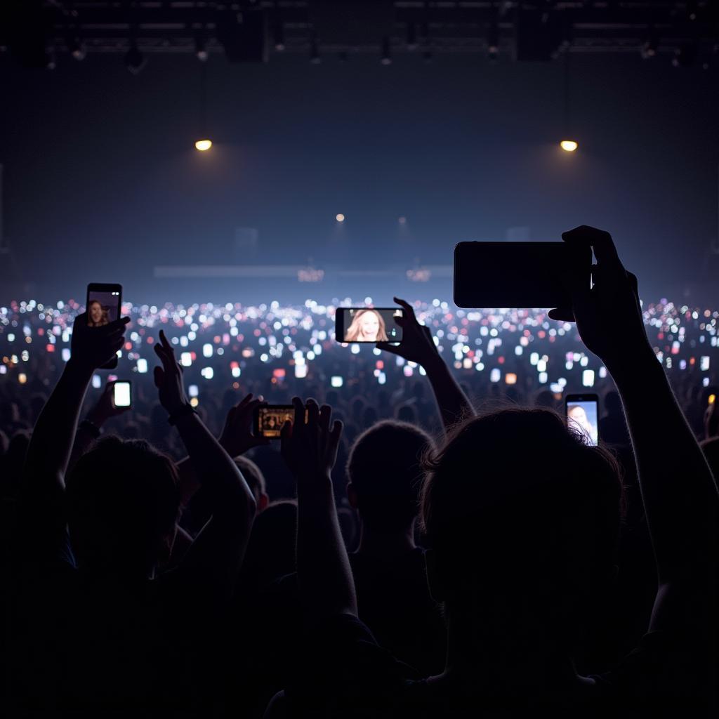 Fans Holding Up Phones at Concert