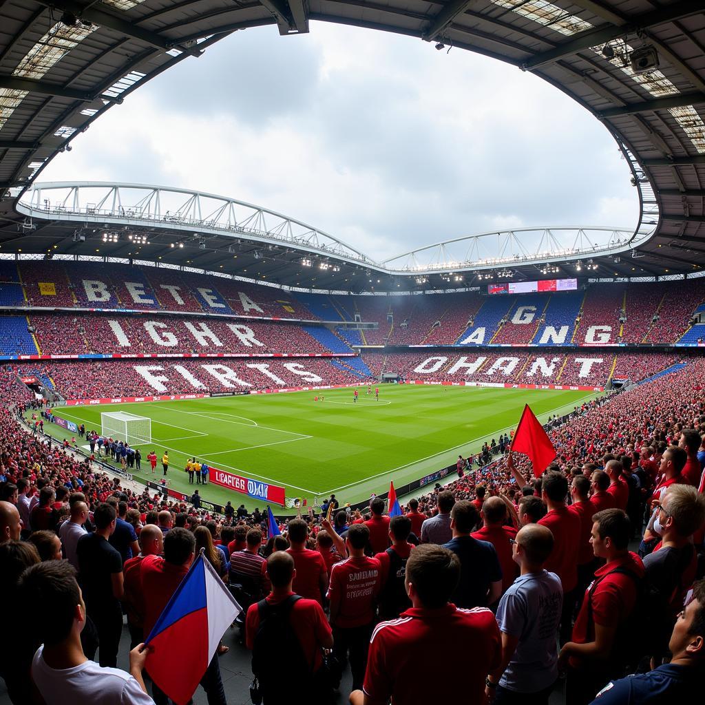 Fans with Banners and Flags