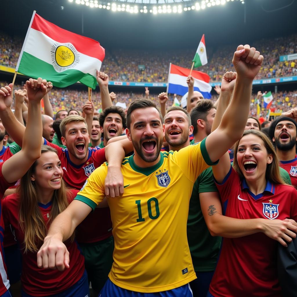 Fans Celebrating a Goal at the World Cup