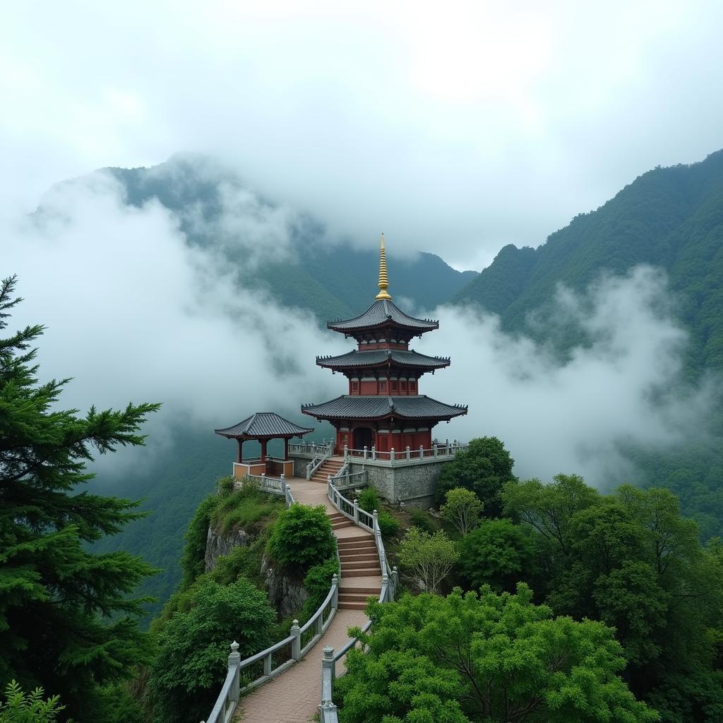 Pagoda on Fansipan with Spiritual Atmosphere