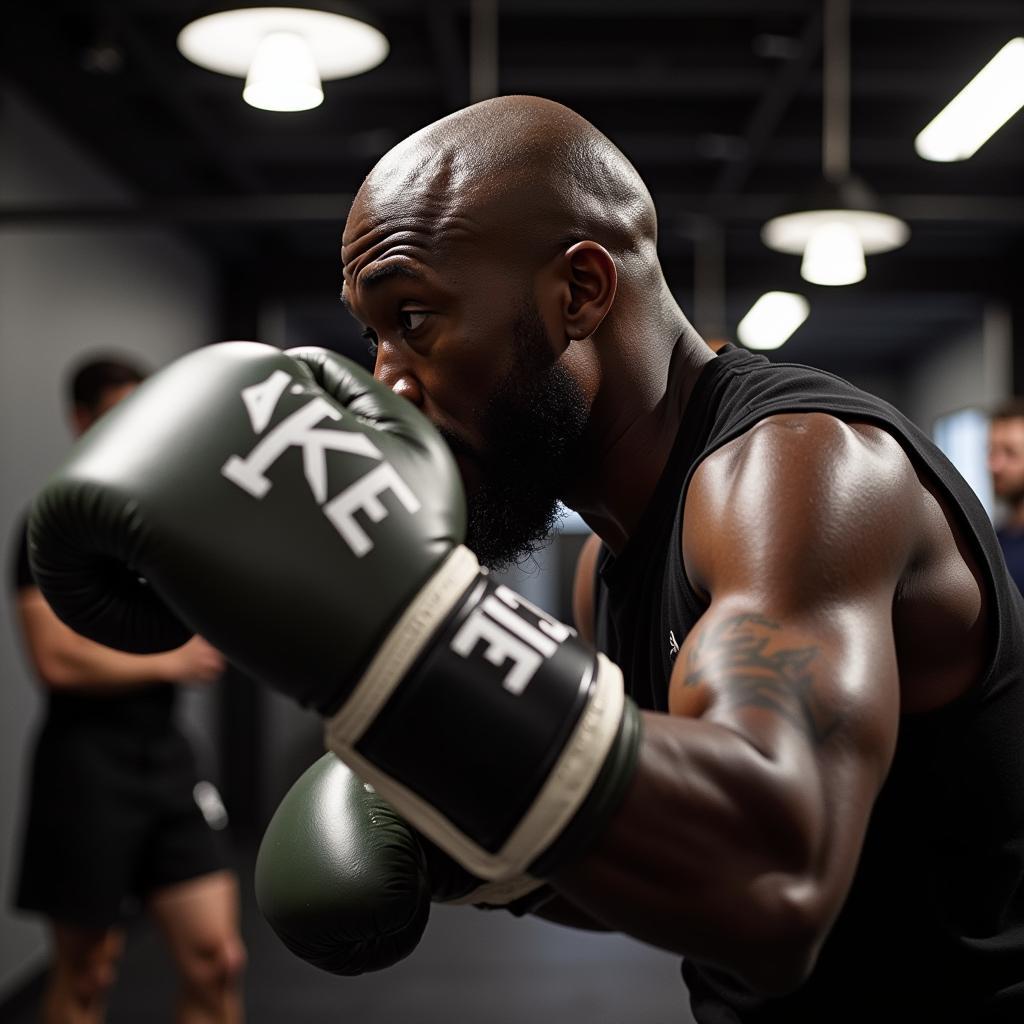 Floyd Mayweather training in the gym