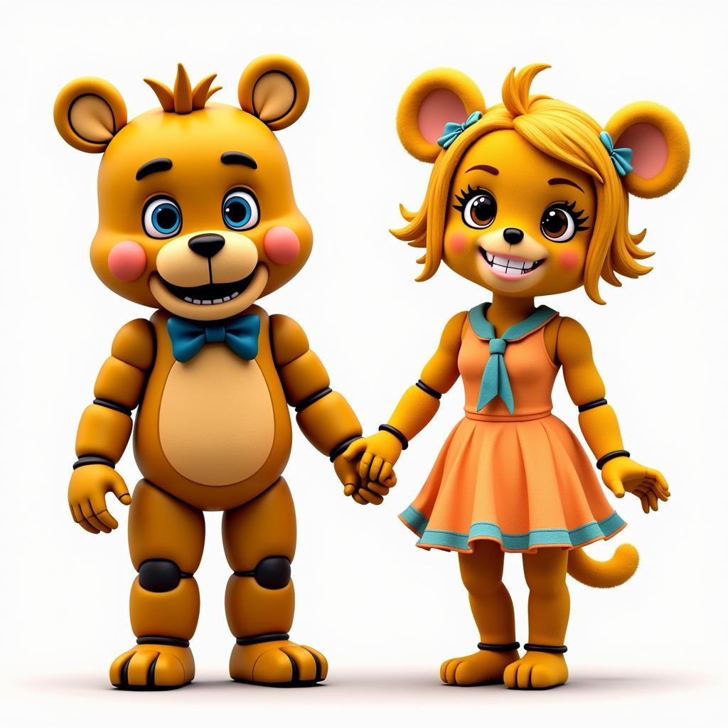 Anthropomorphic Fredbear and Spring Bonnie Fan Art