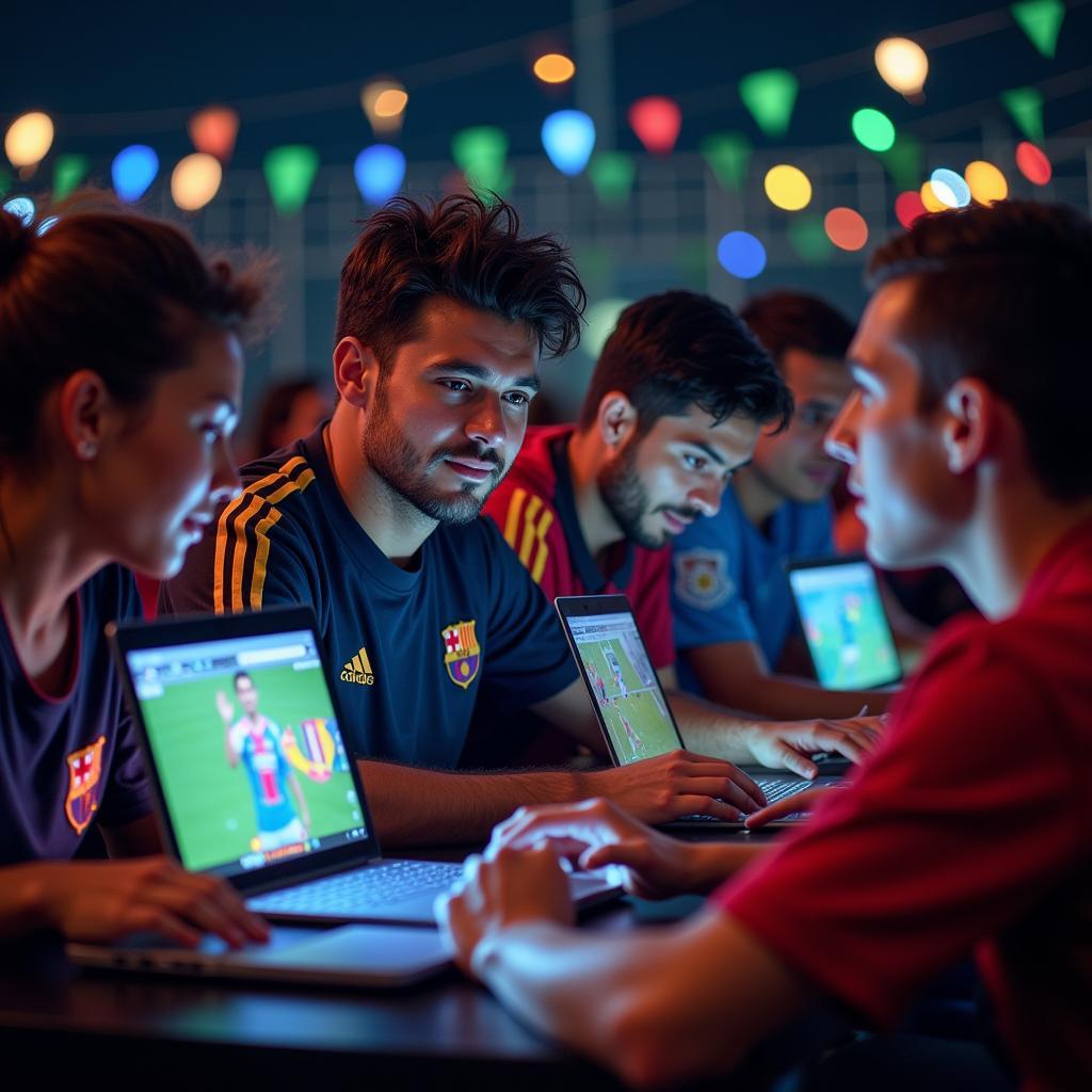 Football Fans Connecting Online