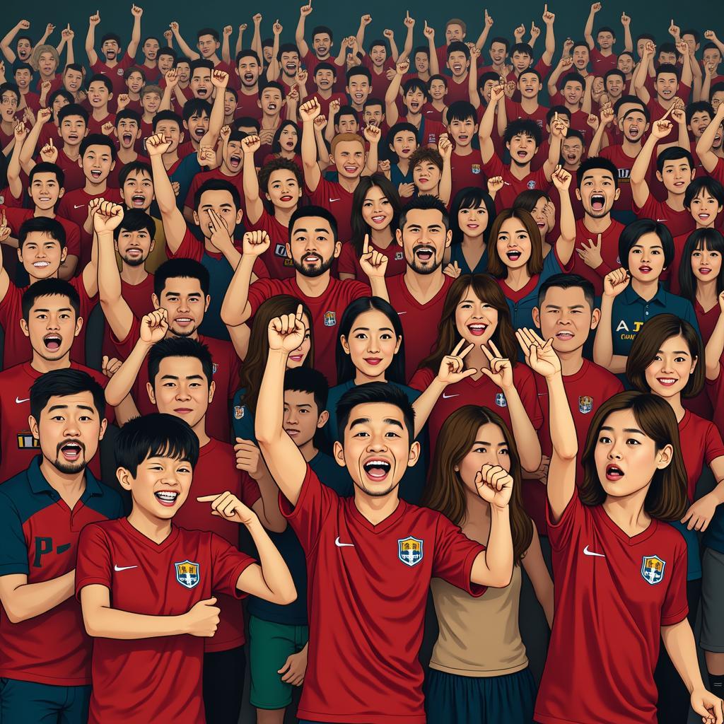 Football fans expressing both gào and anti-fan sentiments