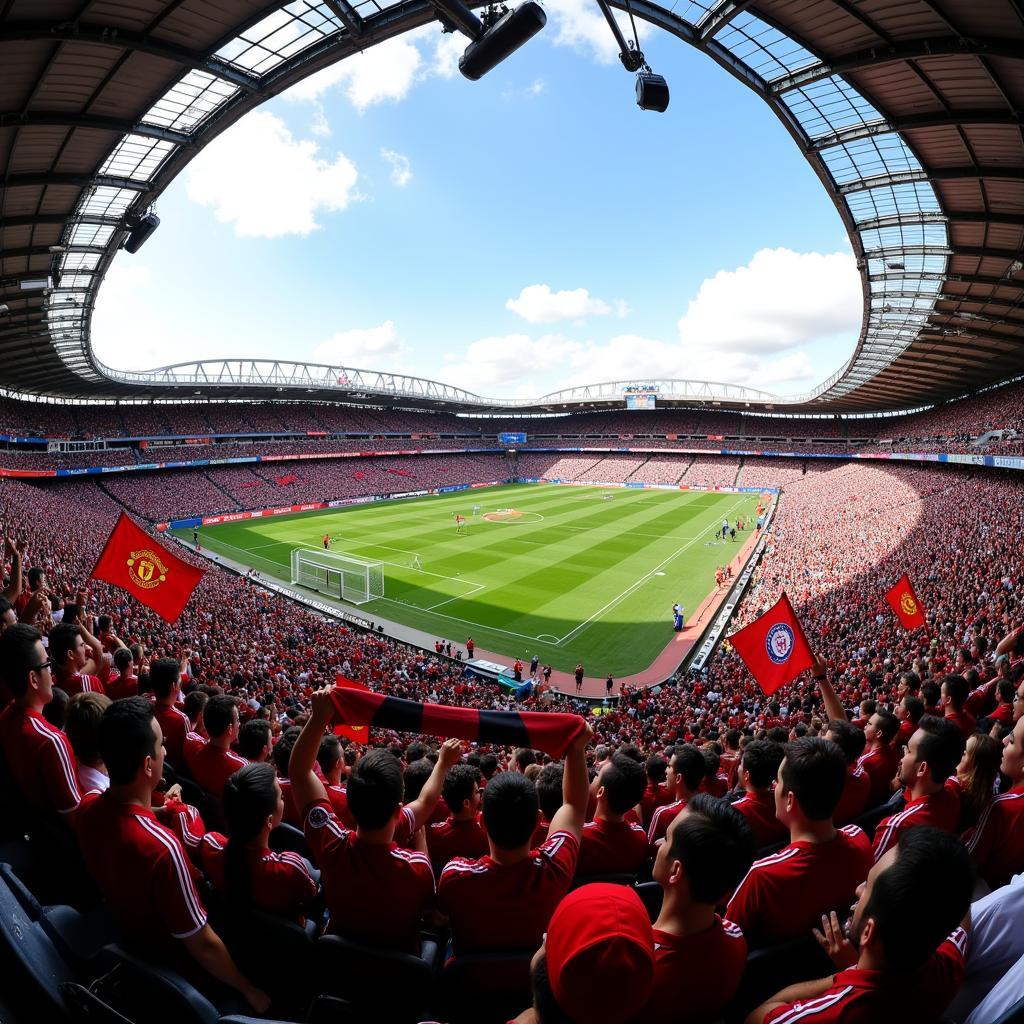 Football Fans in a Stadium Atmosphere