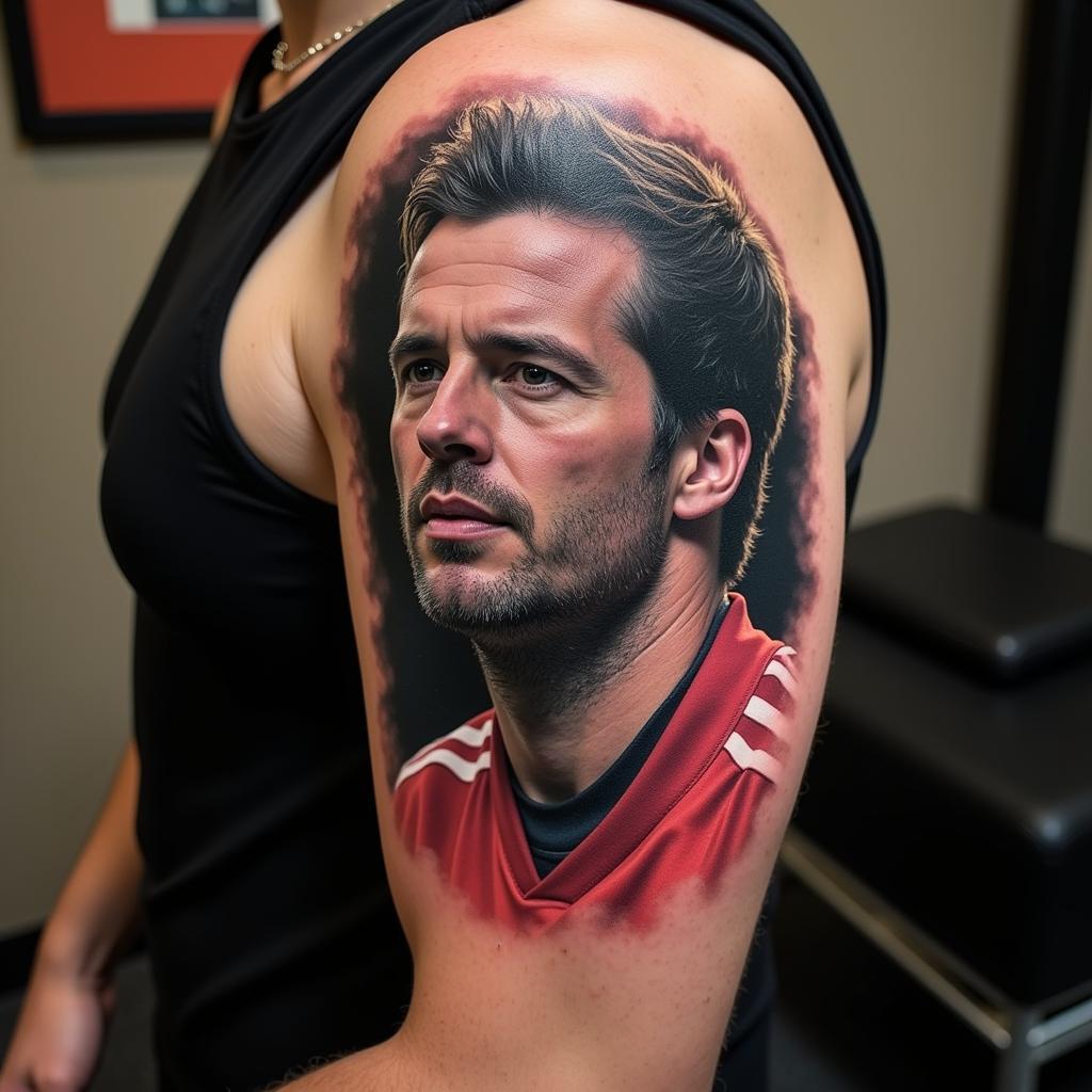 Football Player Portrait Tattoos