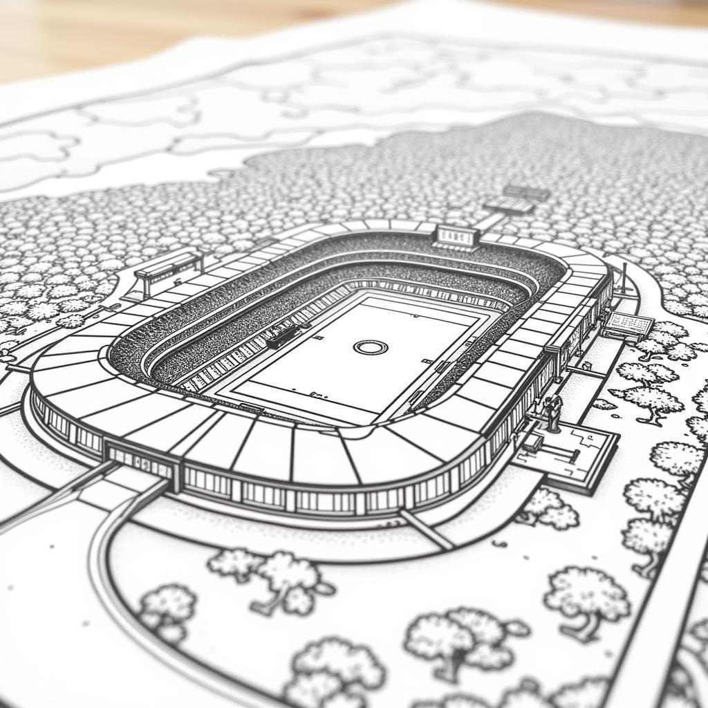 Football Stadium Coloring Page Intricate