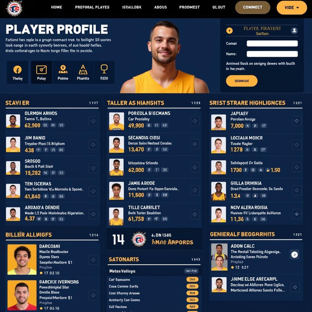 Football Website Player Profiles