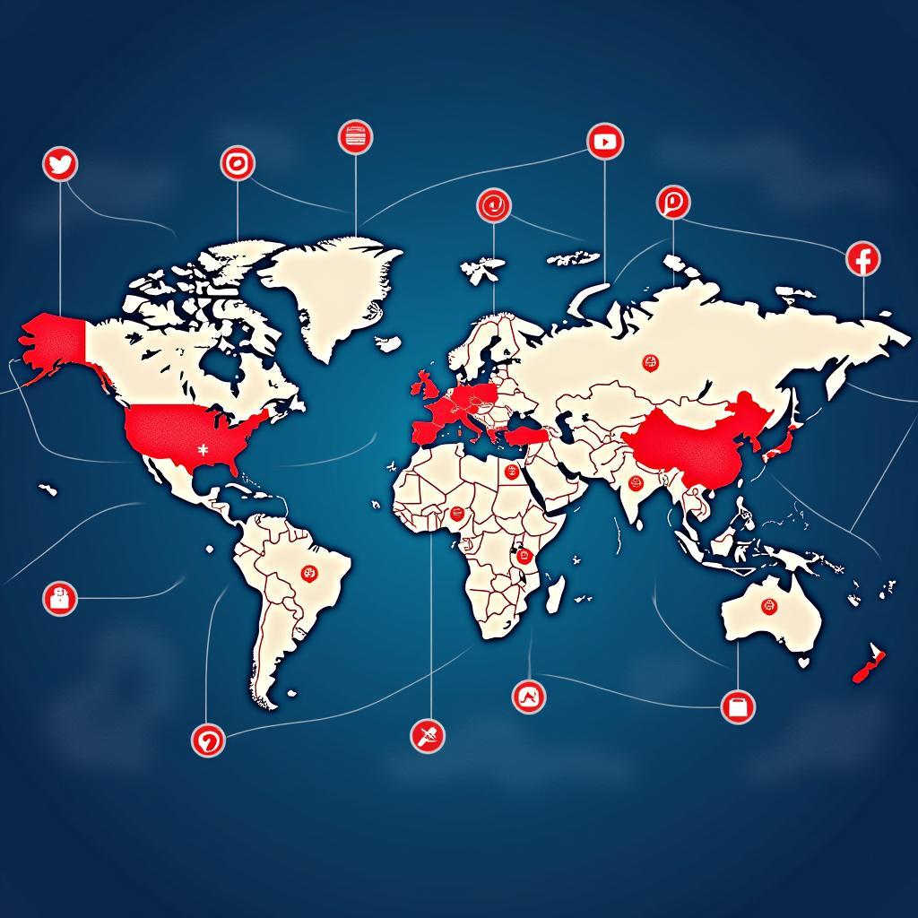 Visual representation of the growing global reach and influence of the U23 football fan movement