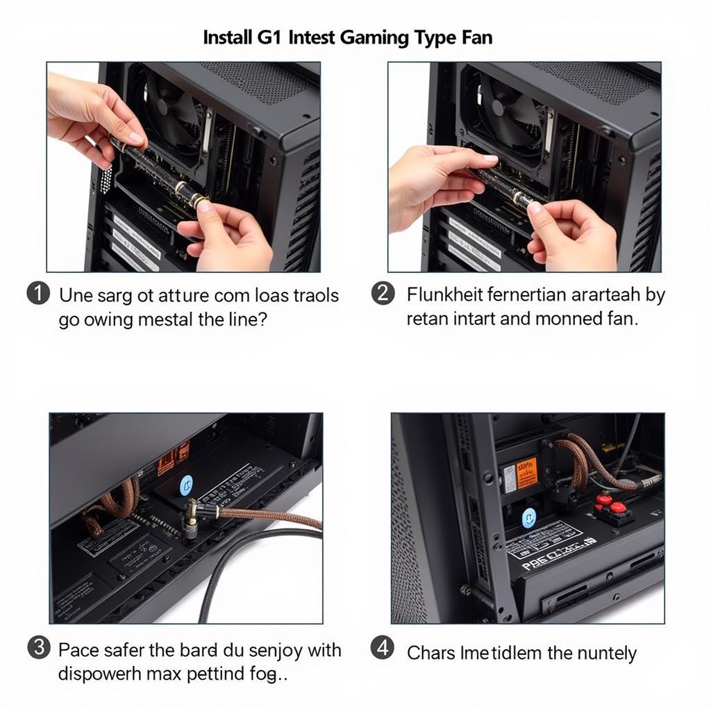 Installing a G1 gaming type fan in a PC case.