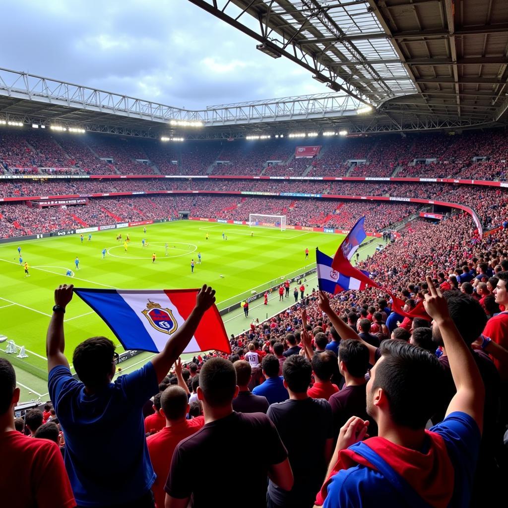 Genoa fans creating a vibrant atmosphere in the stadium