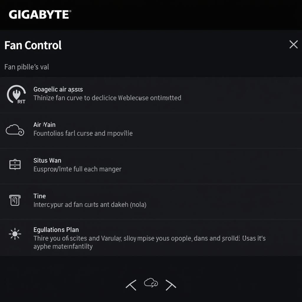 Gigabyte App Center Fan Control Interface