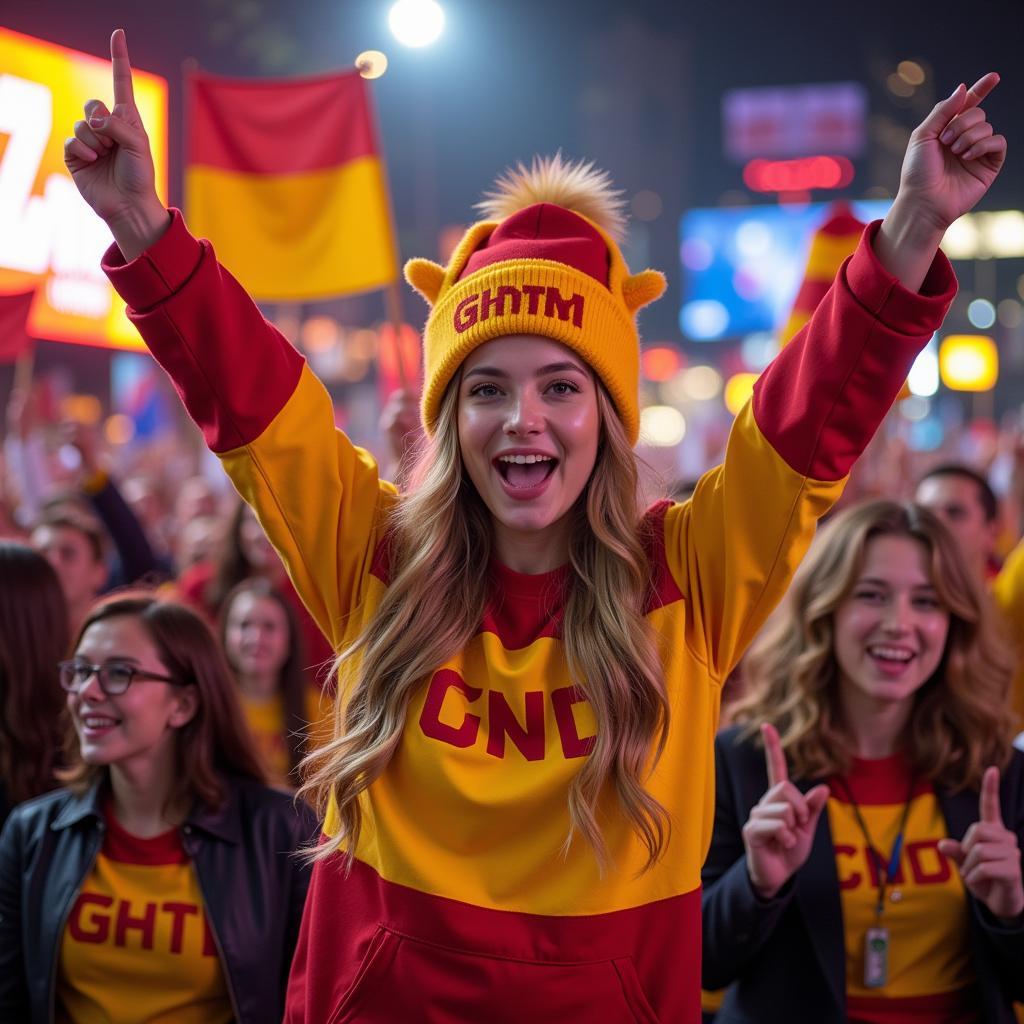 Passionate gknd fan cheering their team