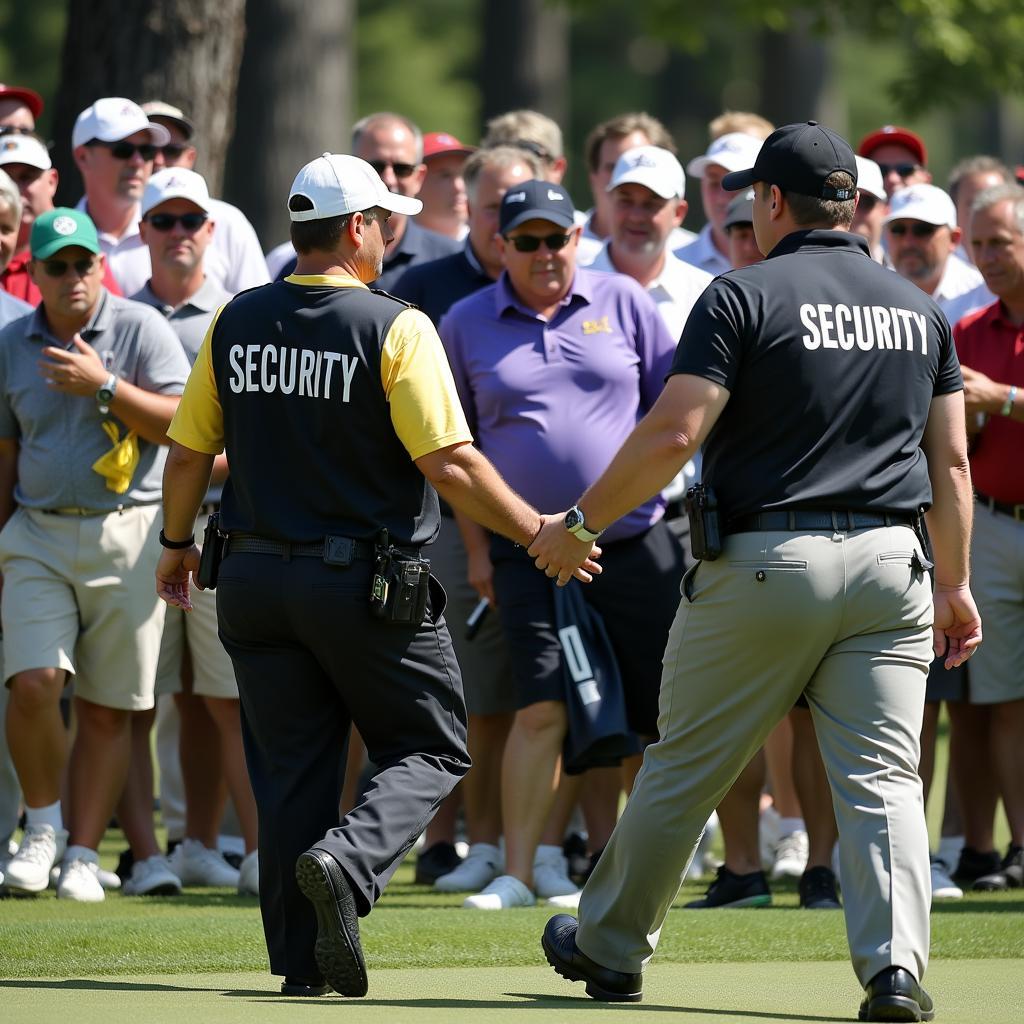 Security at a Golf Tournament Removing a Disruptive Fan