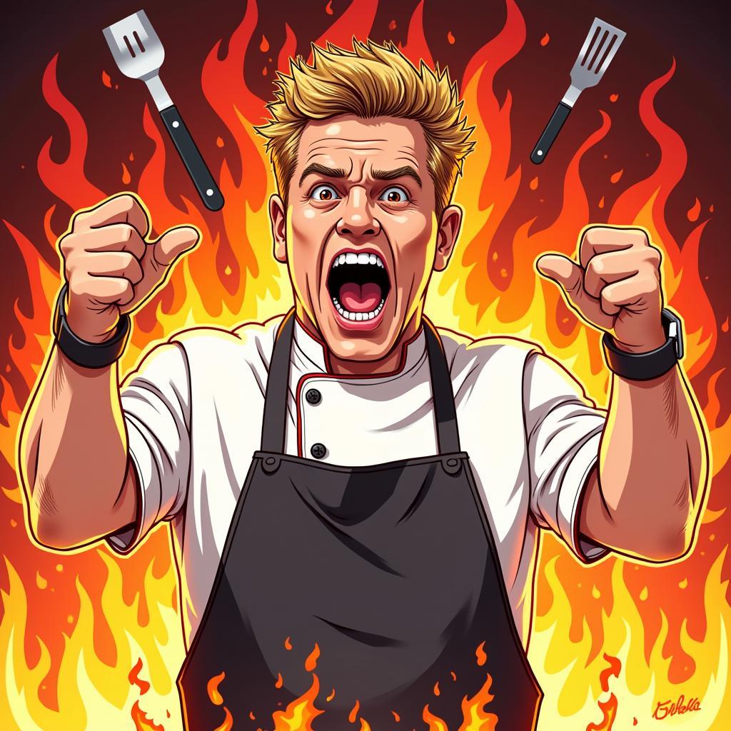 Gordon Ramsay Yelling Idiom Fan Art from Hell's Kitchen