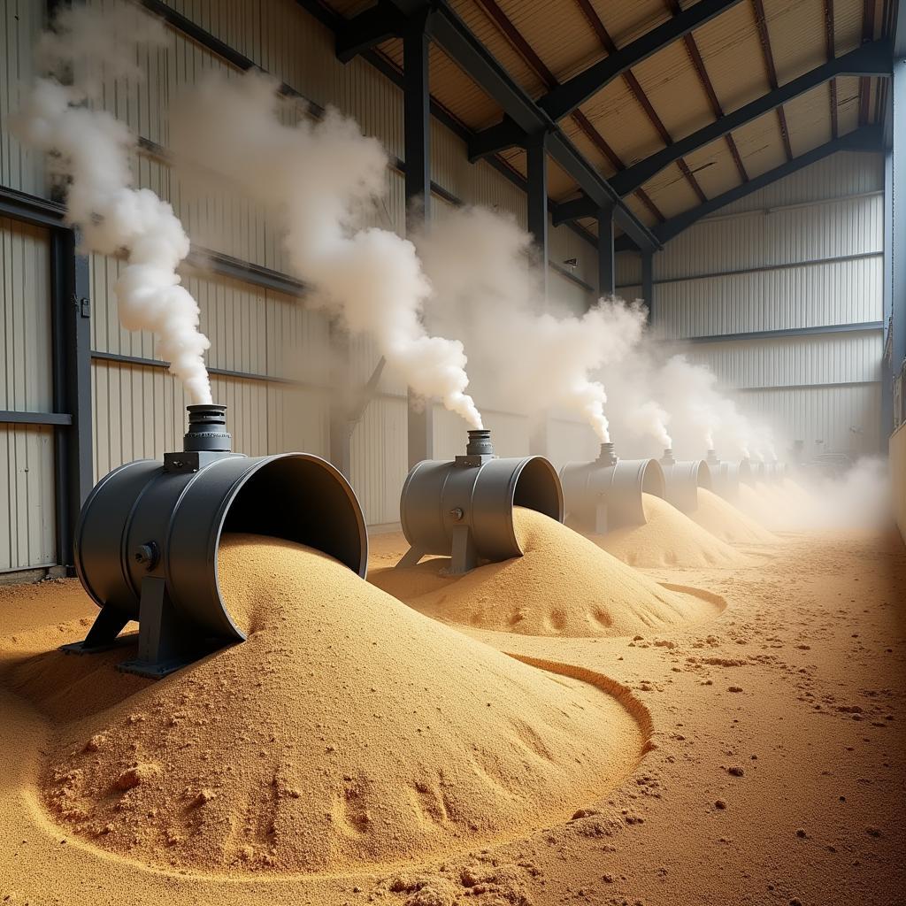 Grain Drying Fans in Action