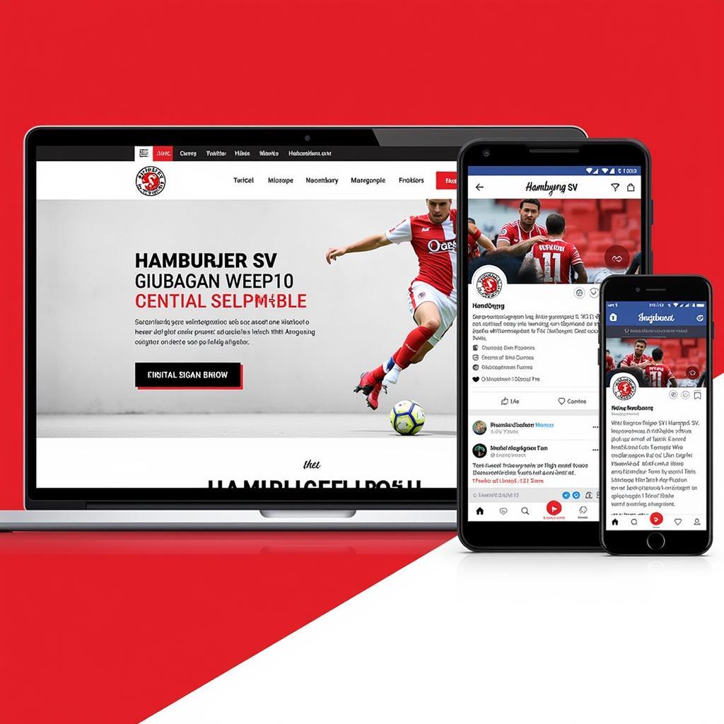 Hamburger SV website and social media platforms screenshot