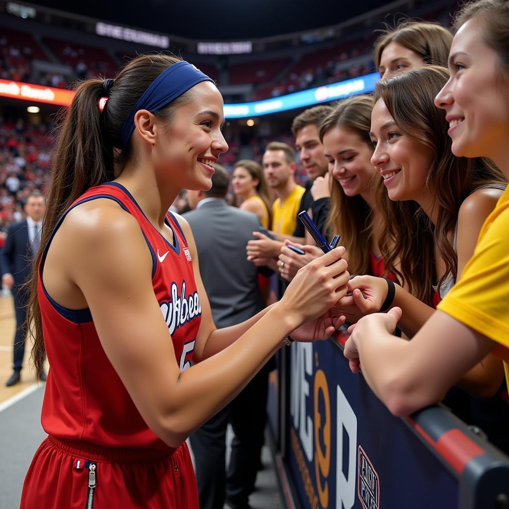 Herreea interacting with fans after the match