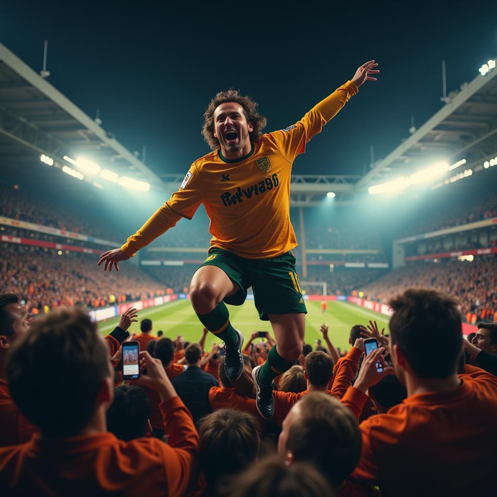 High Fan Celebrating a Goal