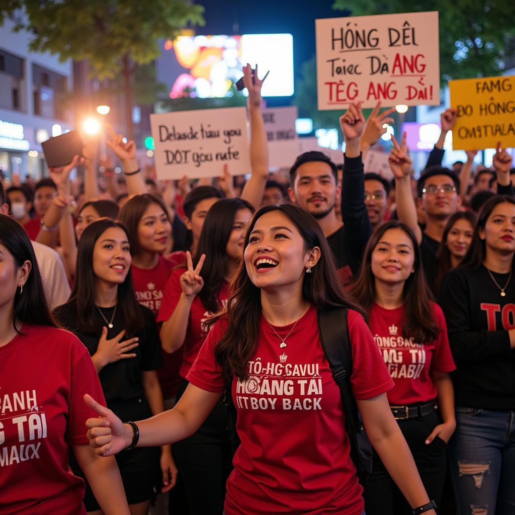 Hoàng Tử fan gathering in Hanoi