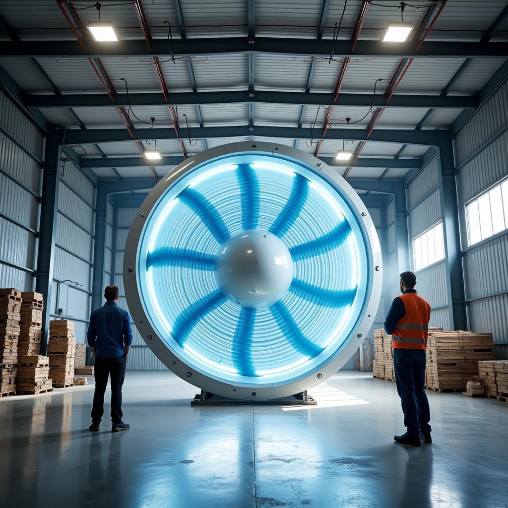 HVLS Industrial Fan Cooling a Warehouse