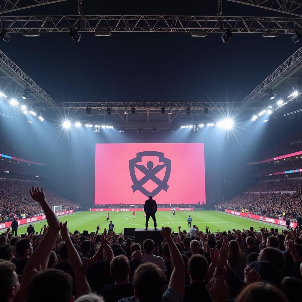 IKON performing at a football event