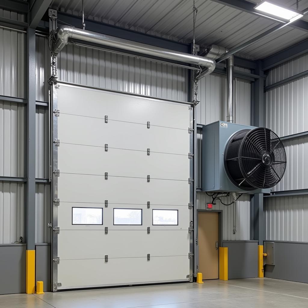 Industrial Door Fan in a Warehouse