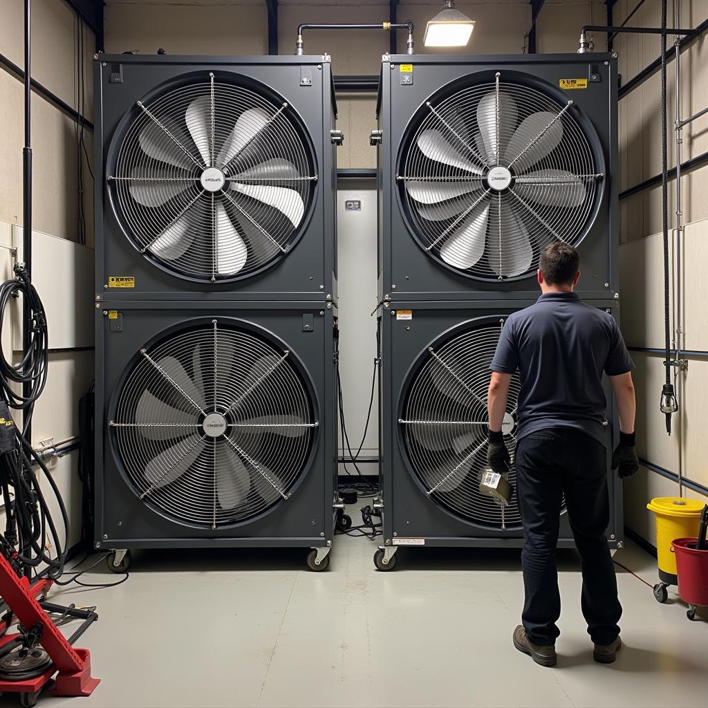 Industrial Fan Setup Backstage