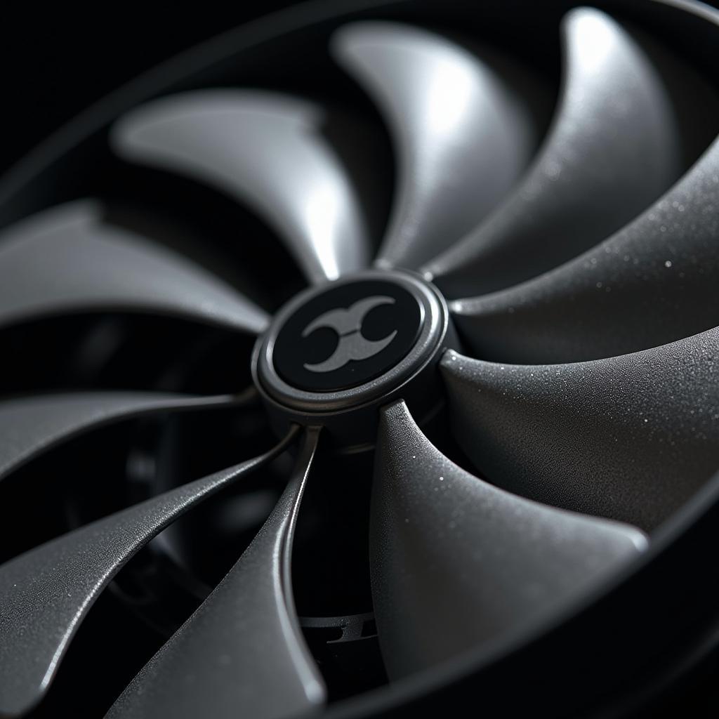 Close-up view of an infinity cooling fan showcasing its design and blades.