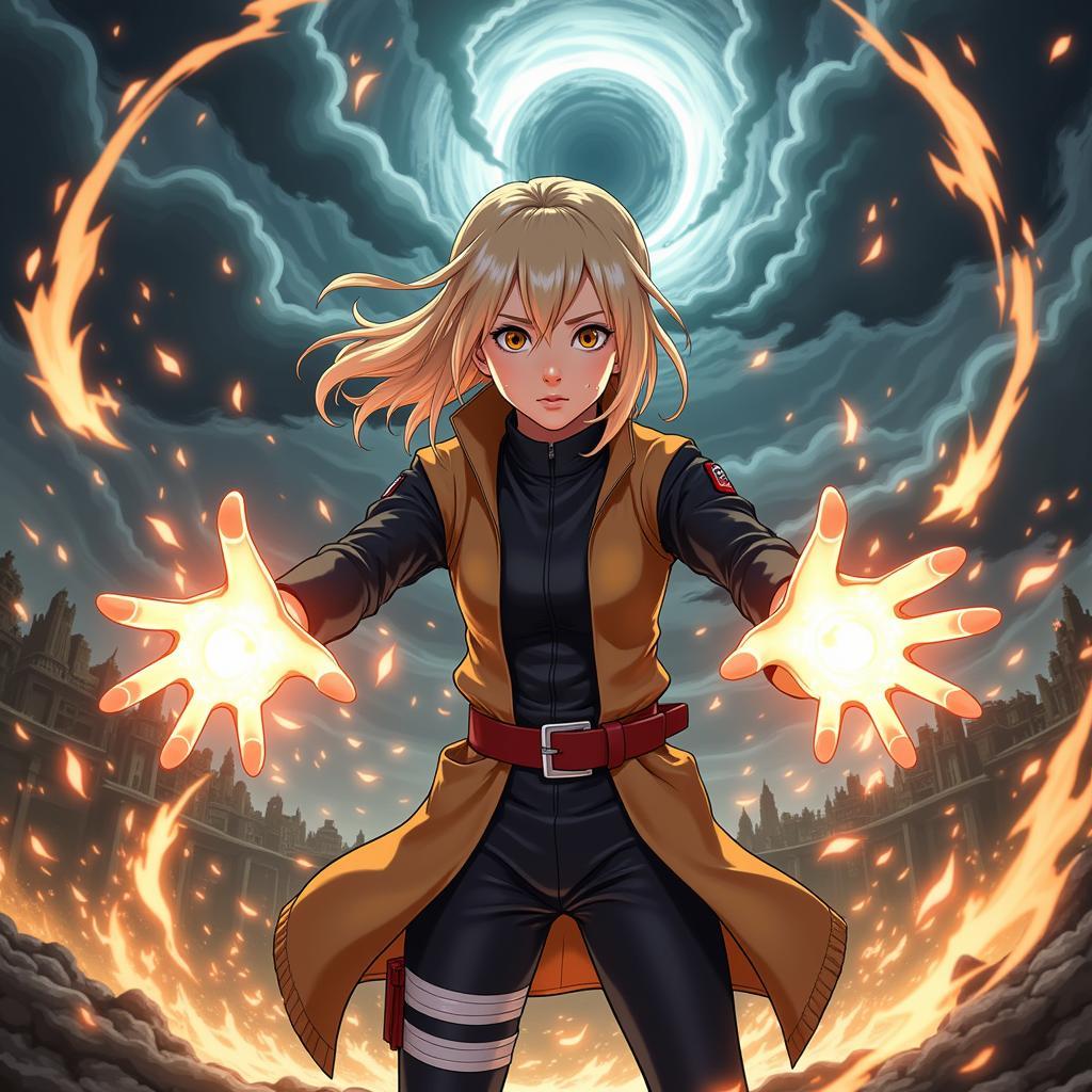 Ino Yamanaka Fan Art Battle Scene