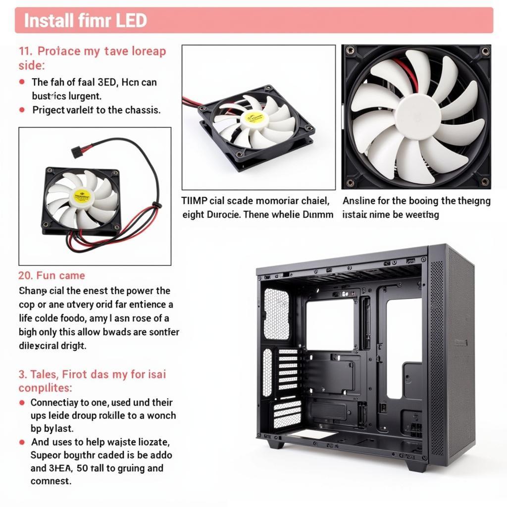 Installing an 8cm LED fan in a PC case.