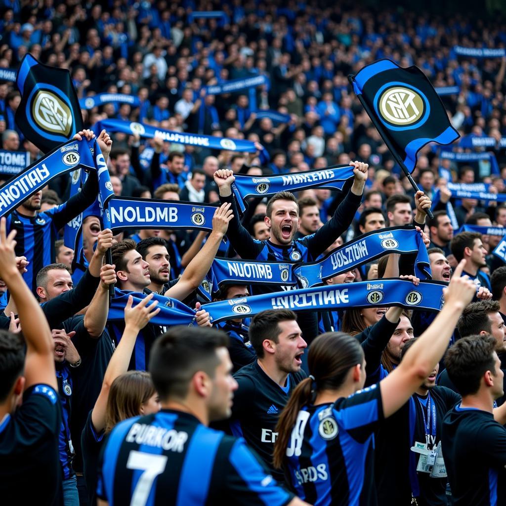 Inter Milan Fans Celebrating a Victory