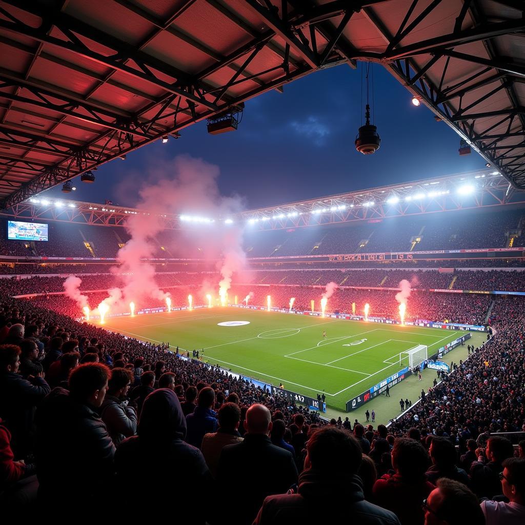 Inter Milan fans at the Derby della Madonnina