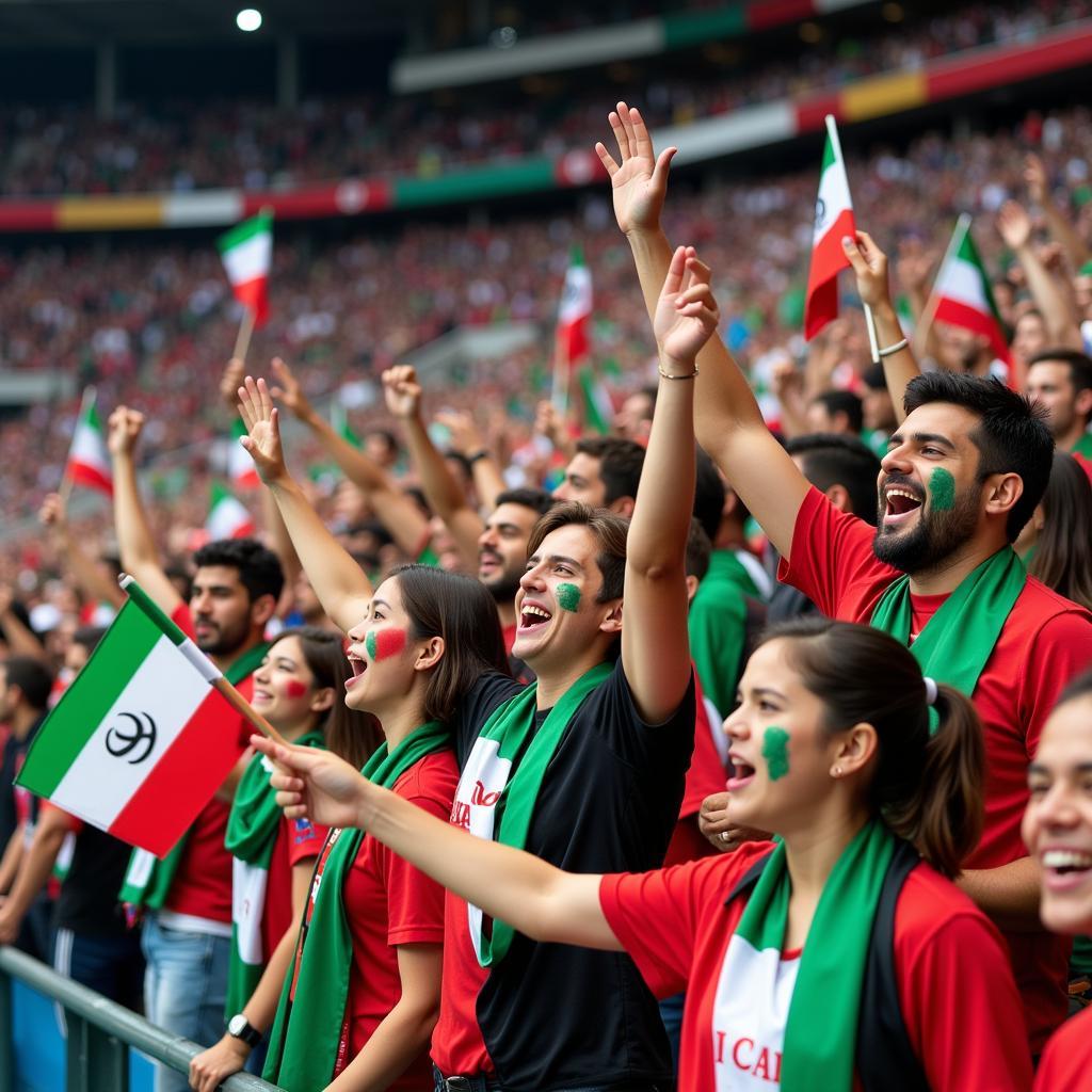 Iranian fans celebrating a World Cup goal