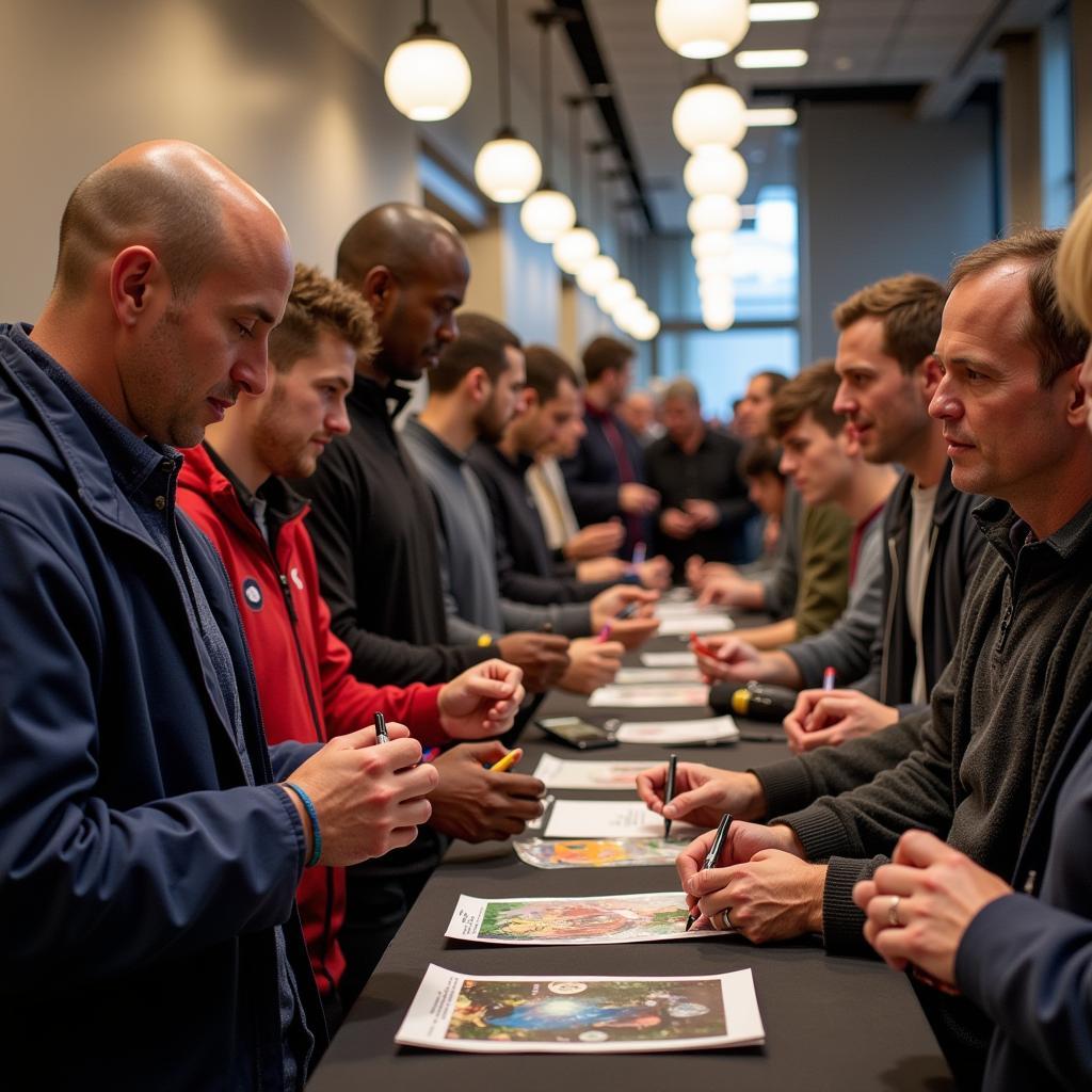 Fans getting autographs from Jack and Kicm