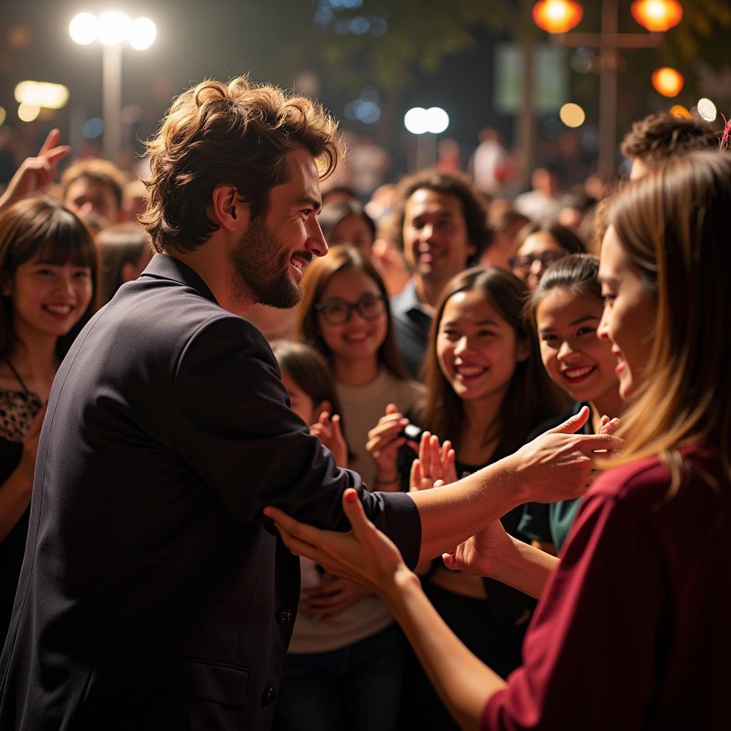 Jamie Dornan with Vietnamese Fans