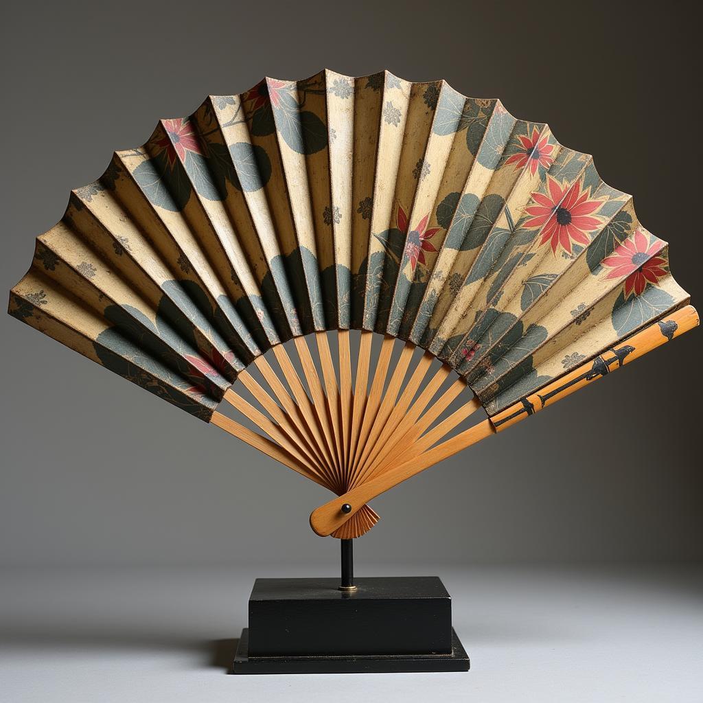 Antique Japanese War Fan on Display