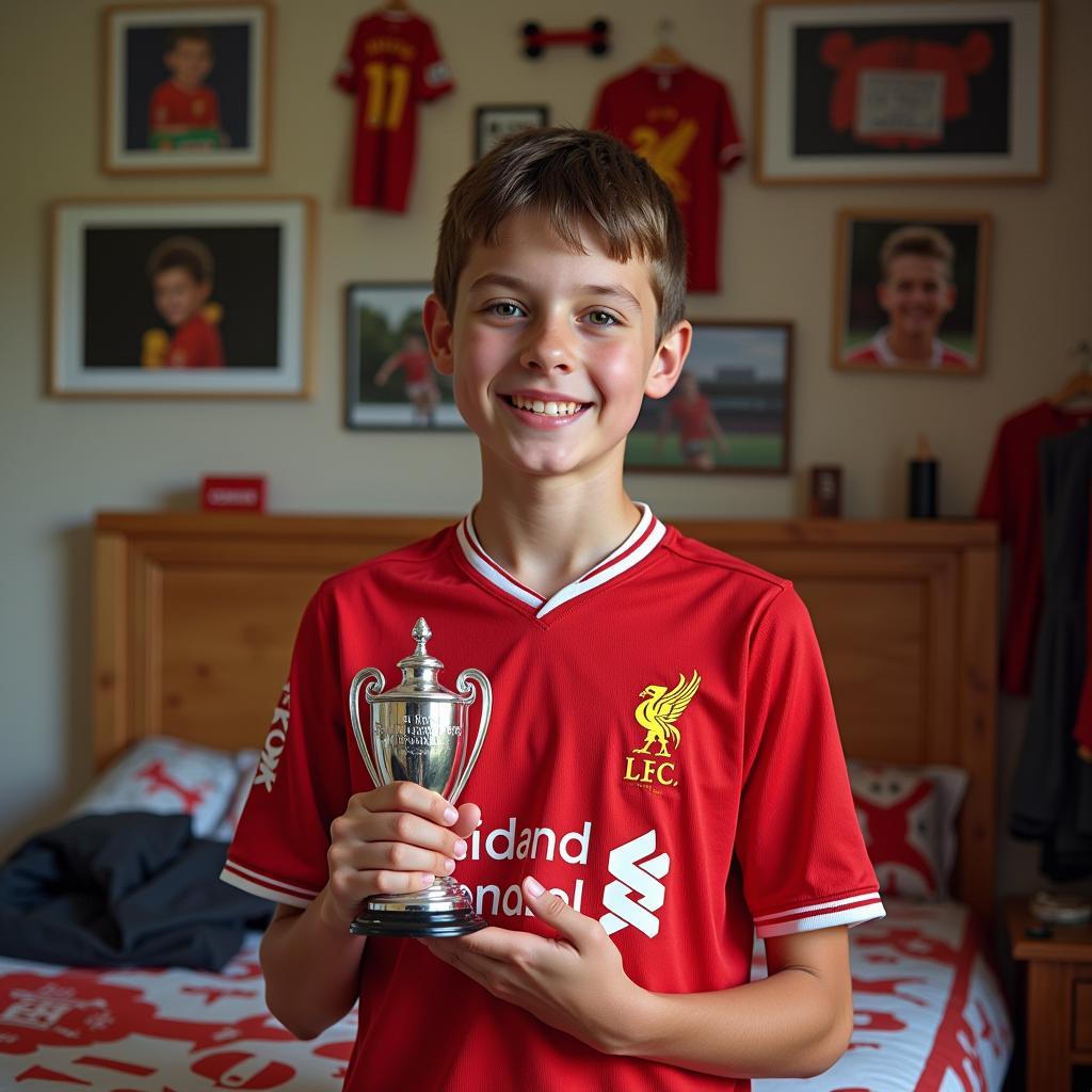 Jason Evans as a Child, a Devoted Liverpool Fan