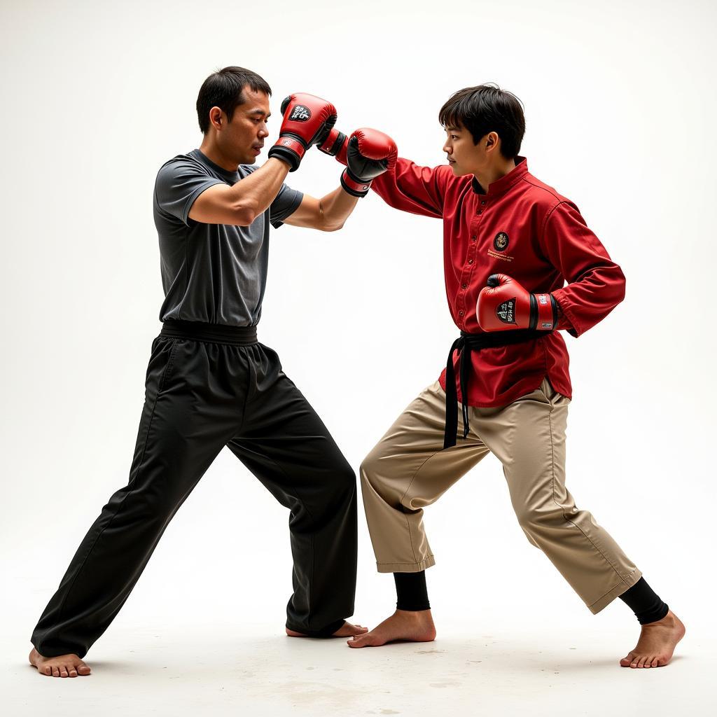 Demonstration of the "intercepting fist" technique in Jeet Kune Do