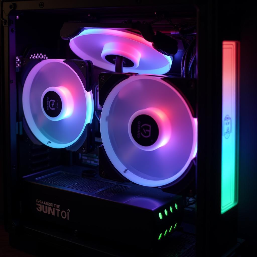 Jonsbo FR-730 ARGB Kit 3 Fans Displaying Vibrant RGB Lighting