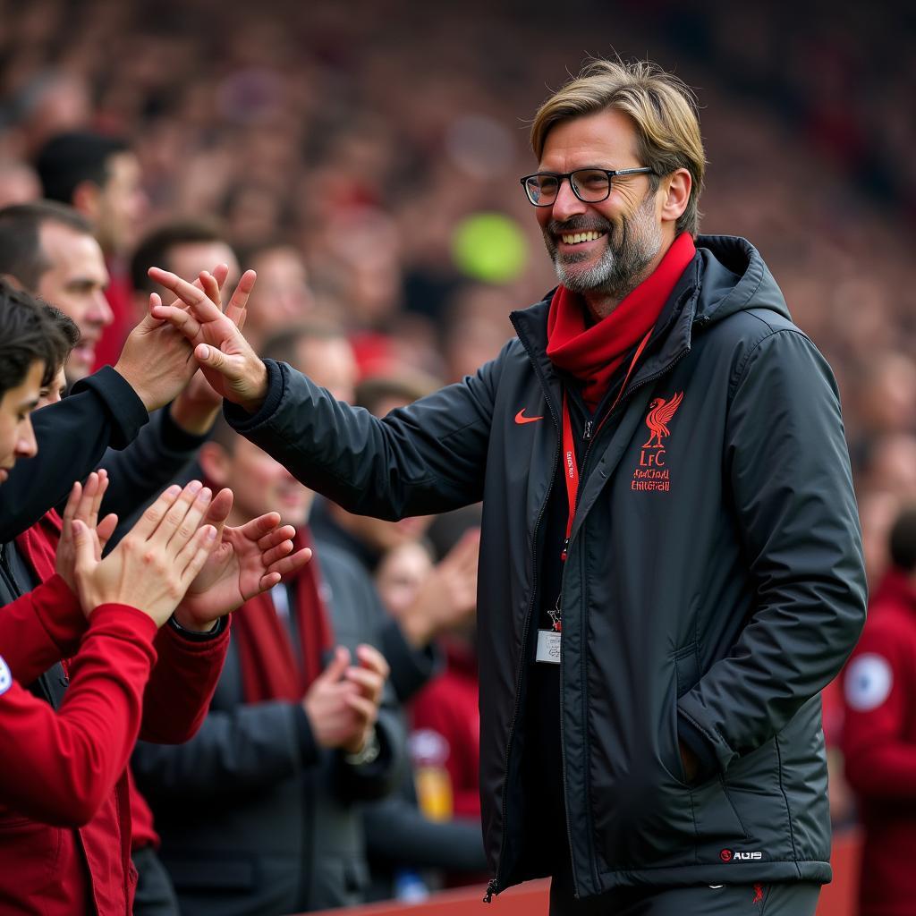 Jürgen Klopp Celebrating with Fans