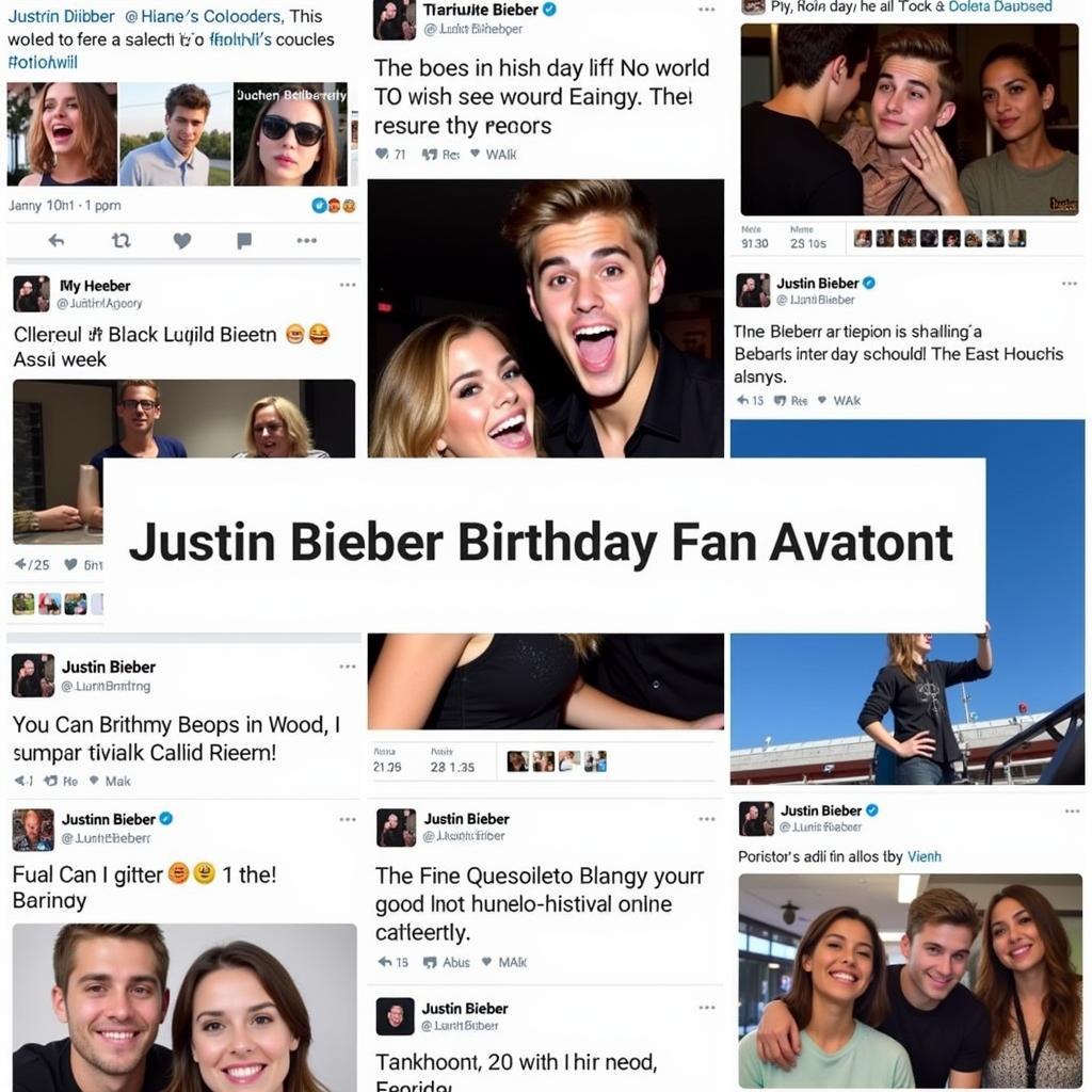 Justin Bieber fans celebrating a birthday message