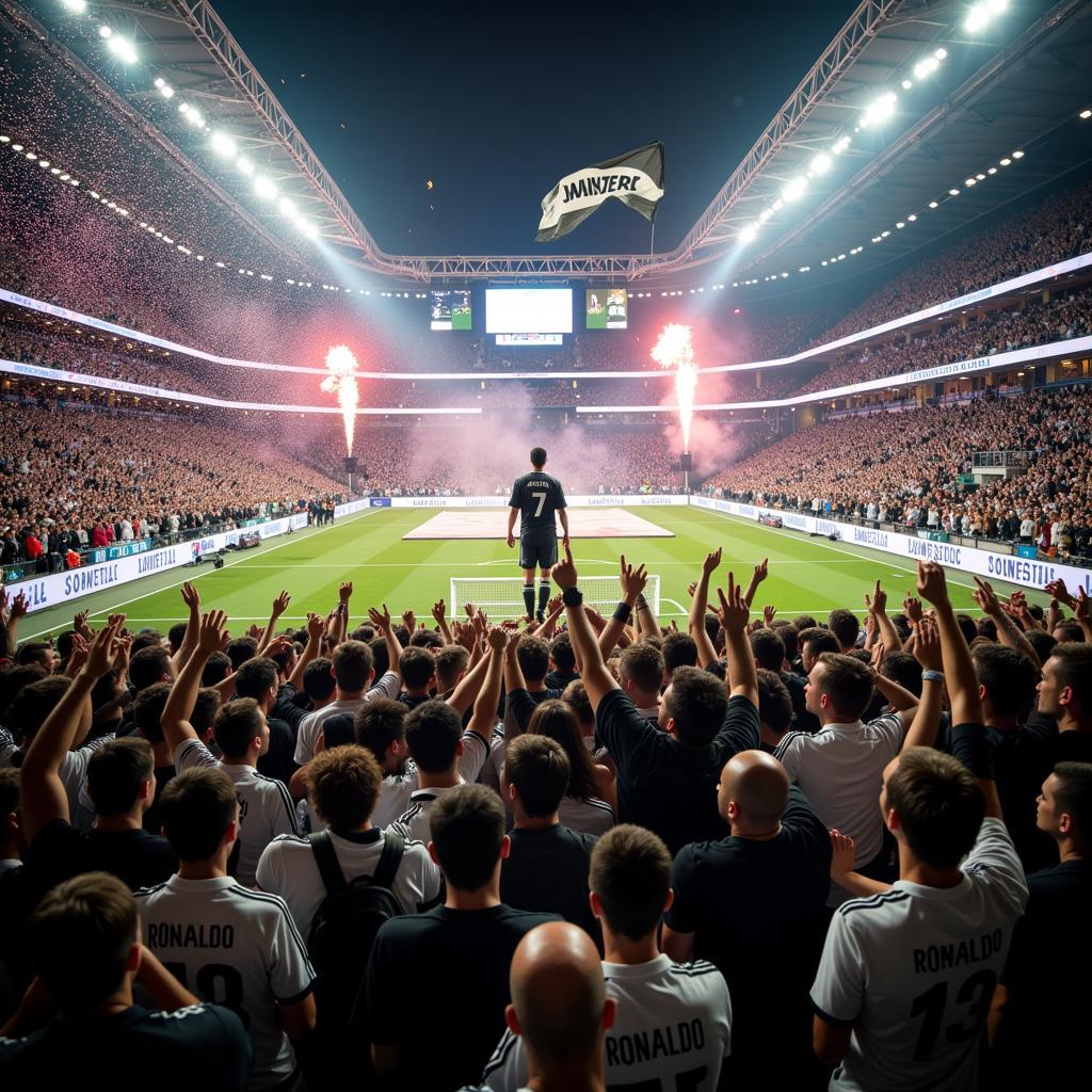 Juventus fans celebrating Ronaldo's arrival