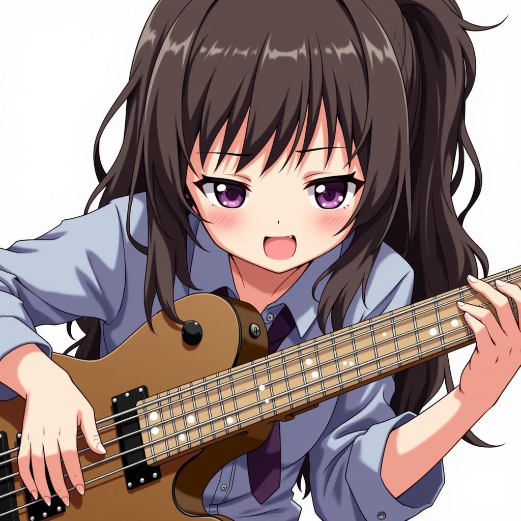 K-On! Mio Akiyama Playing Bass Guitar Fan Art