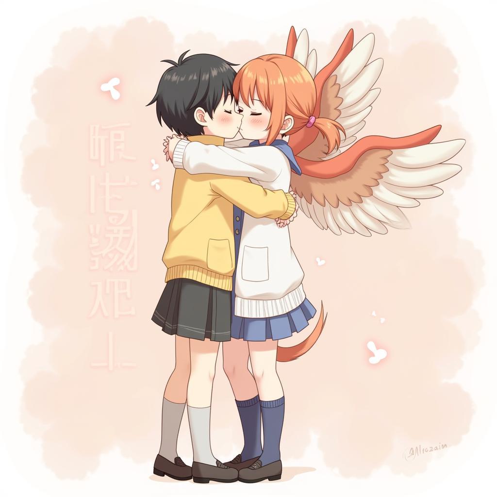 Keima and Elsie Fan Art - A heartwarming depiction of Keima and Elsie.