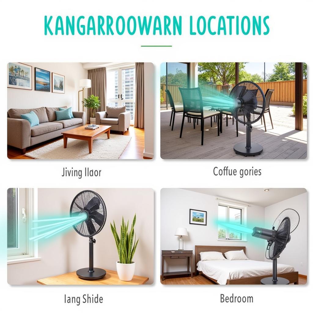 Kangaroo Fan KG203S in Different Settings